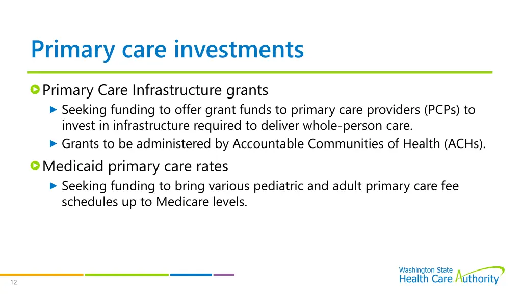 primary care investments