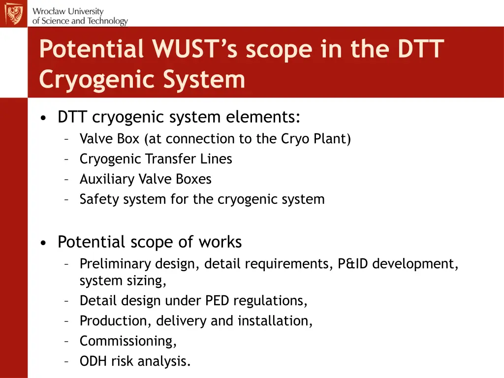 potential wust s scope in the dtt cryogenic system 2