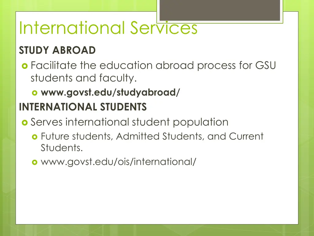 international services