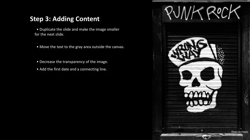 step 3 adding content