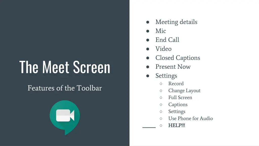 meeting details mic end call video closed