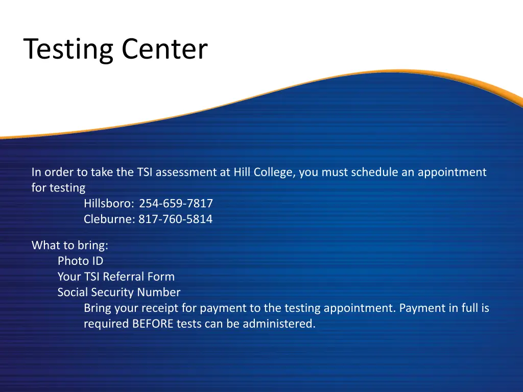 testing center