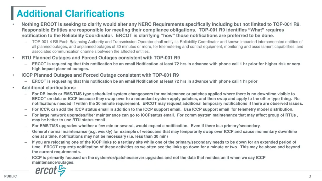 additional clarifications