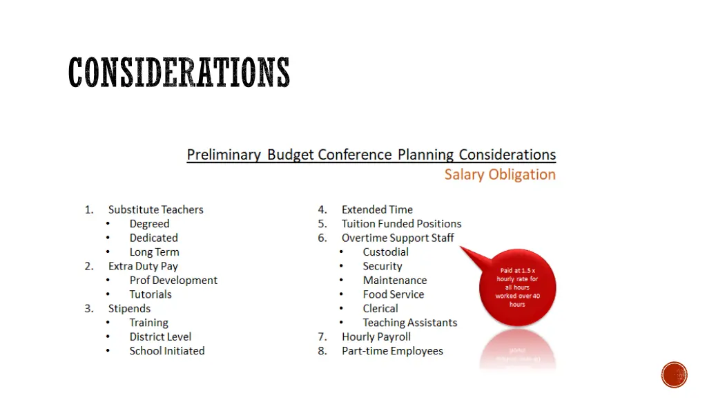 considerations