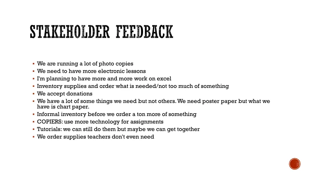 stakeholder feedback 1