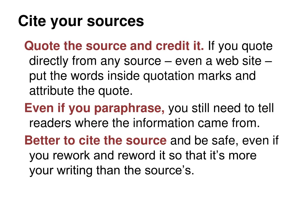 cite your sources