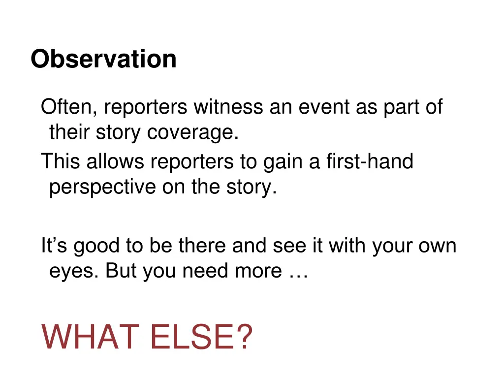 observation