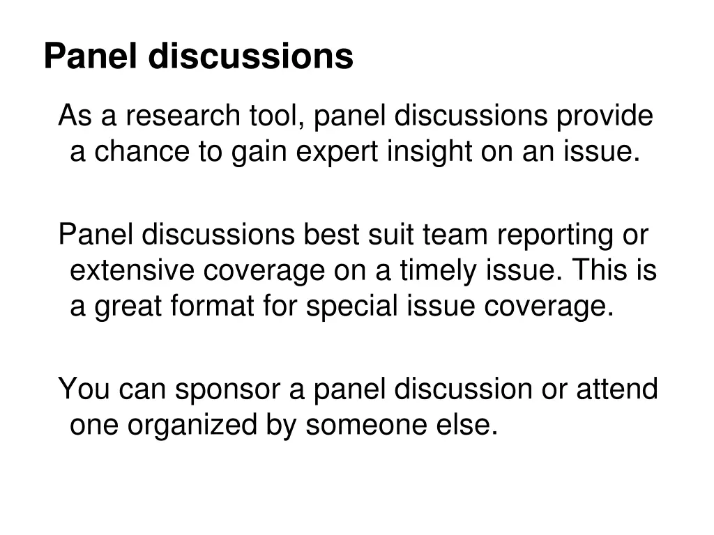 panel discussions