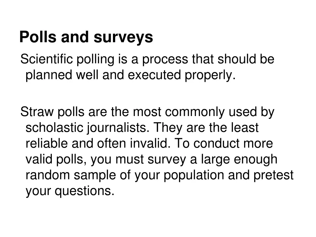 polls and surveys scientific polling is a process