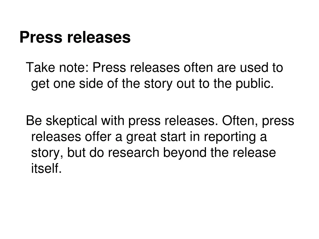 press releases