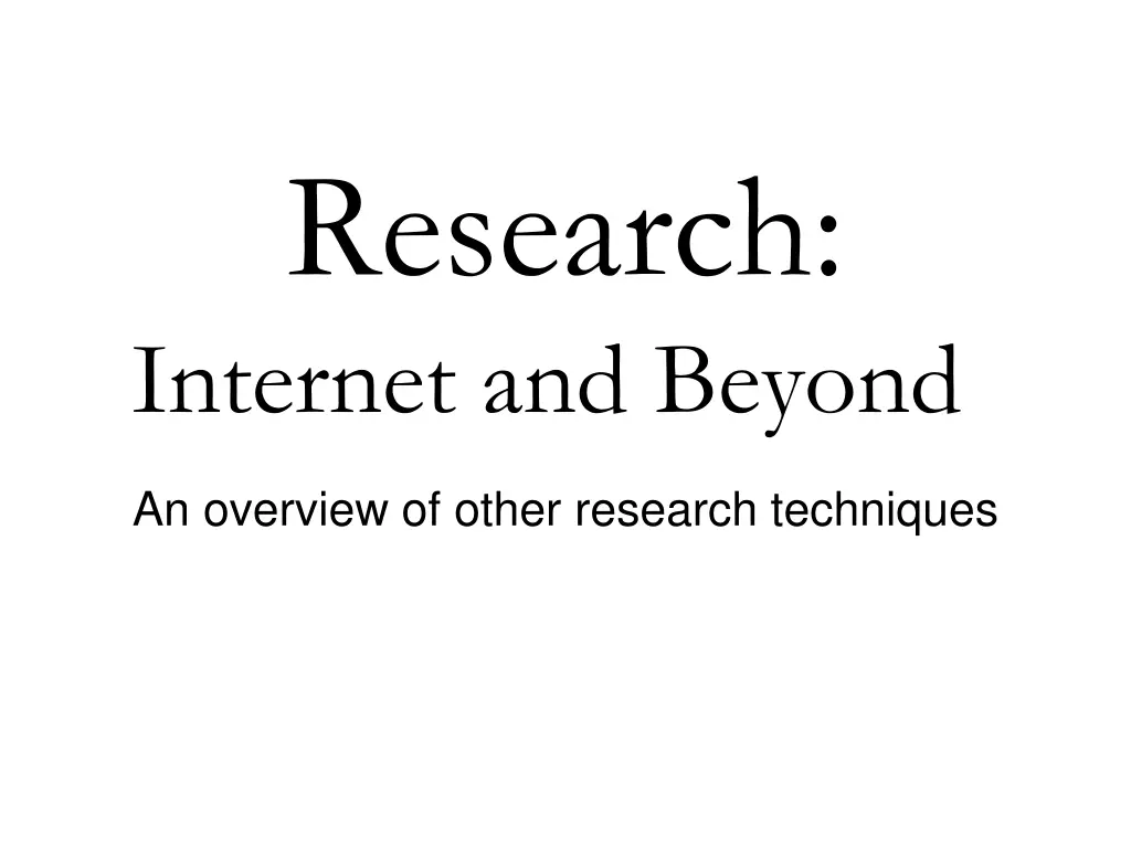 research internet and beyond