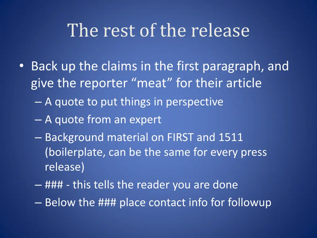 the rest of the release