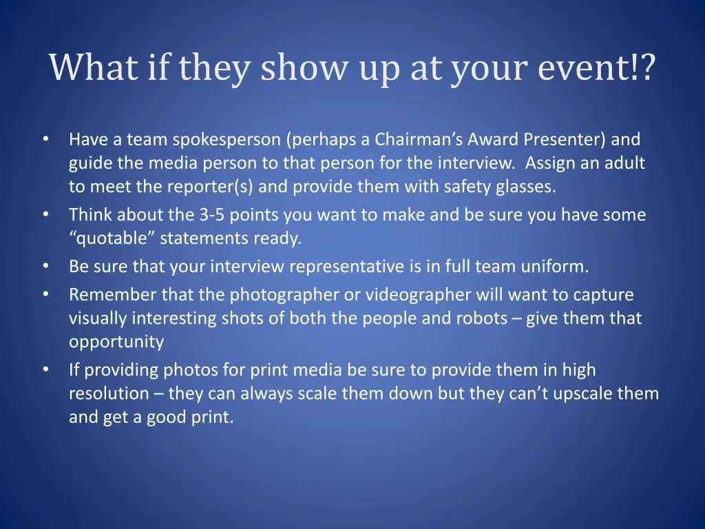 what if they show up at your event