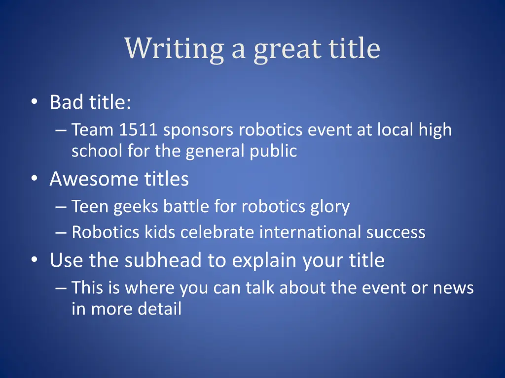 writing a great title