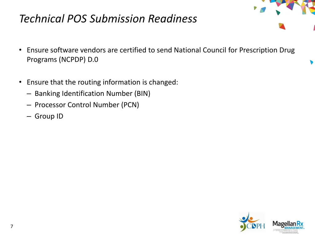 technical pos submission readiness
