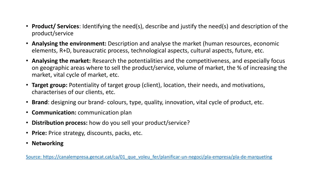 product services identifying the need s describe