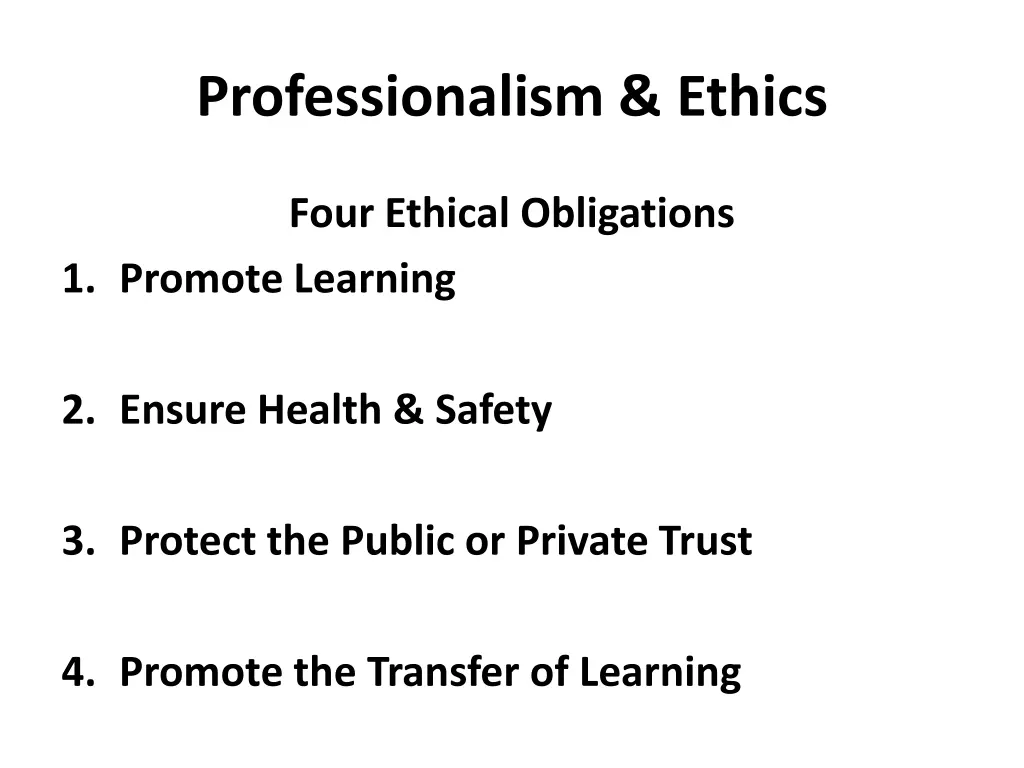 professionalism ethics