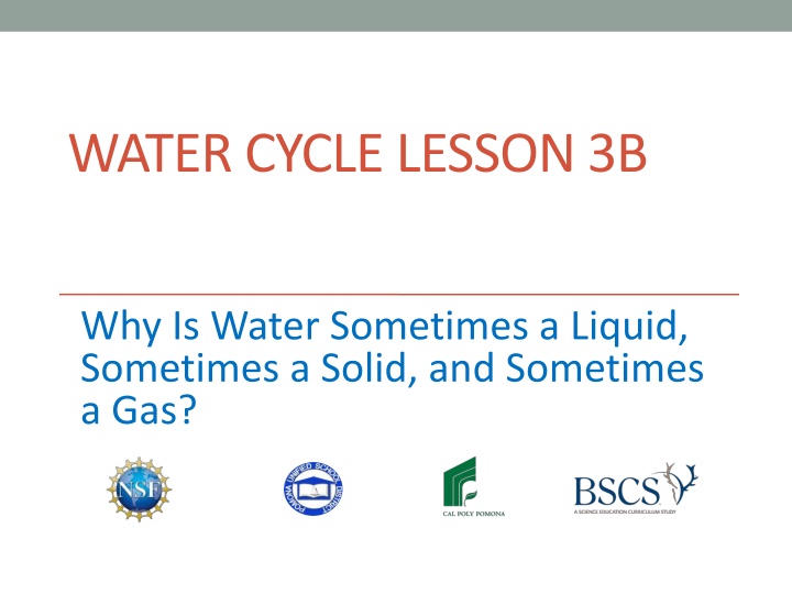 water cycle lesson 3b