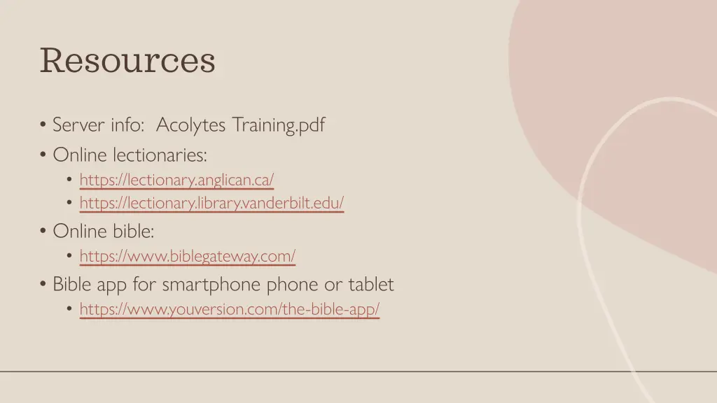 resources
