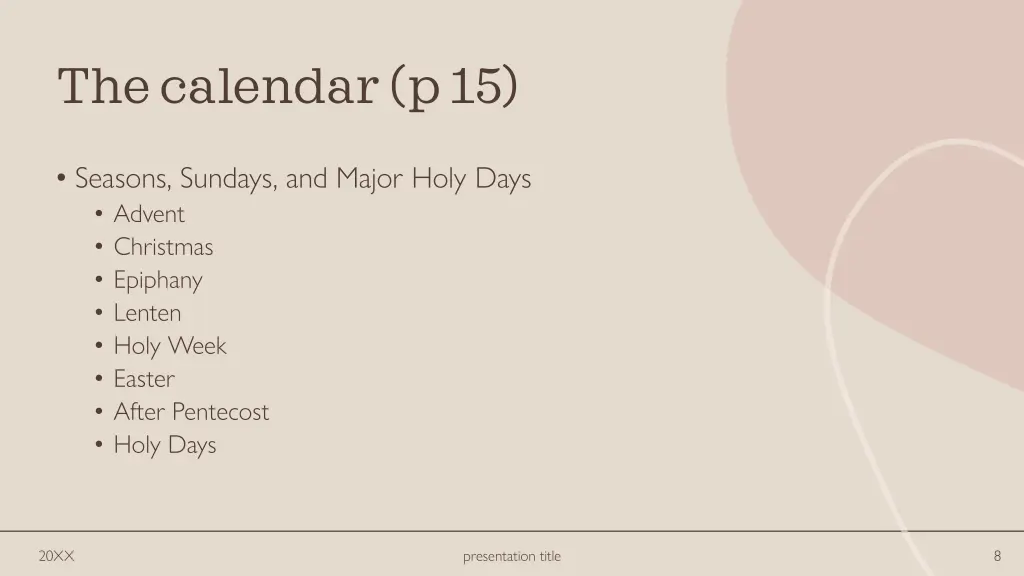 the calendar p 15
