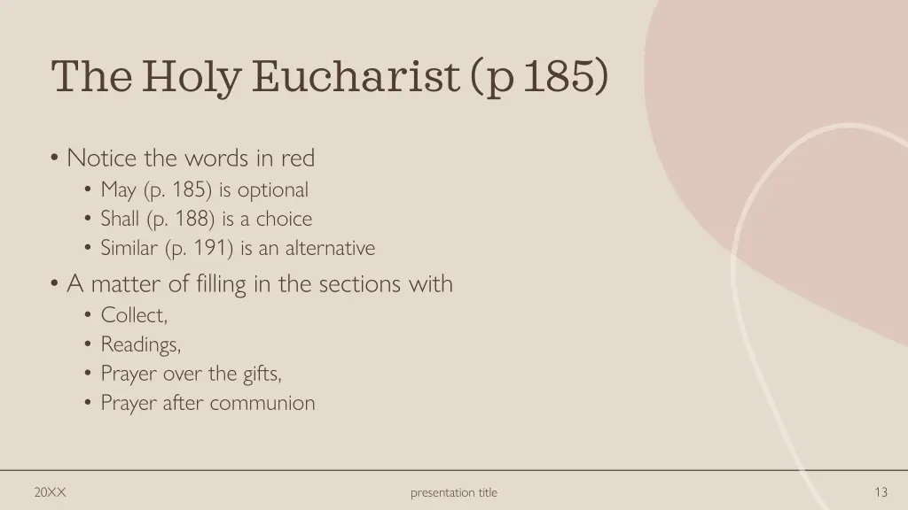 the holy eucharist p 185