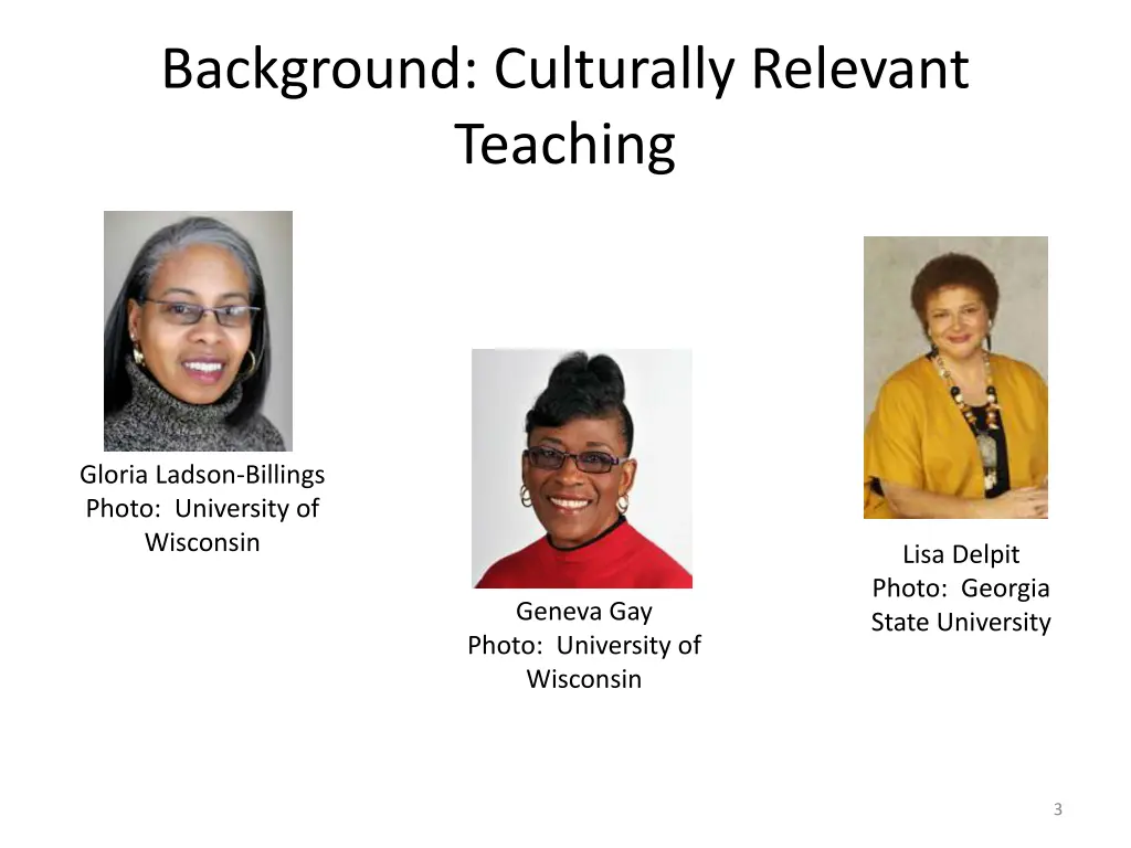 background culturally relevant teaching