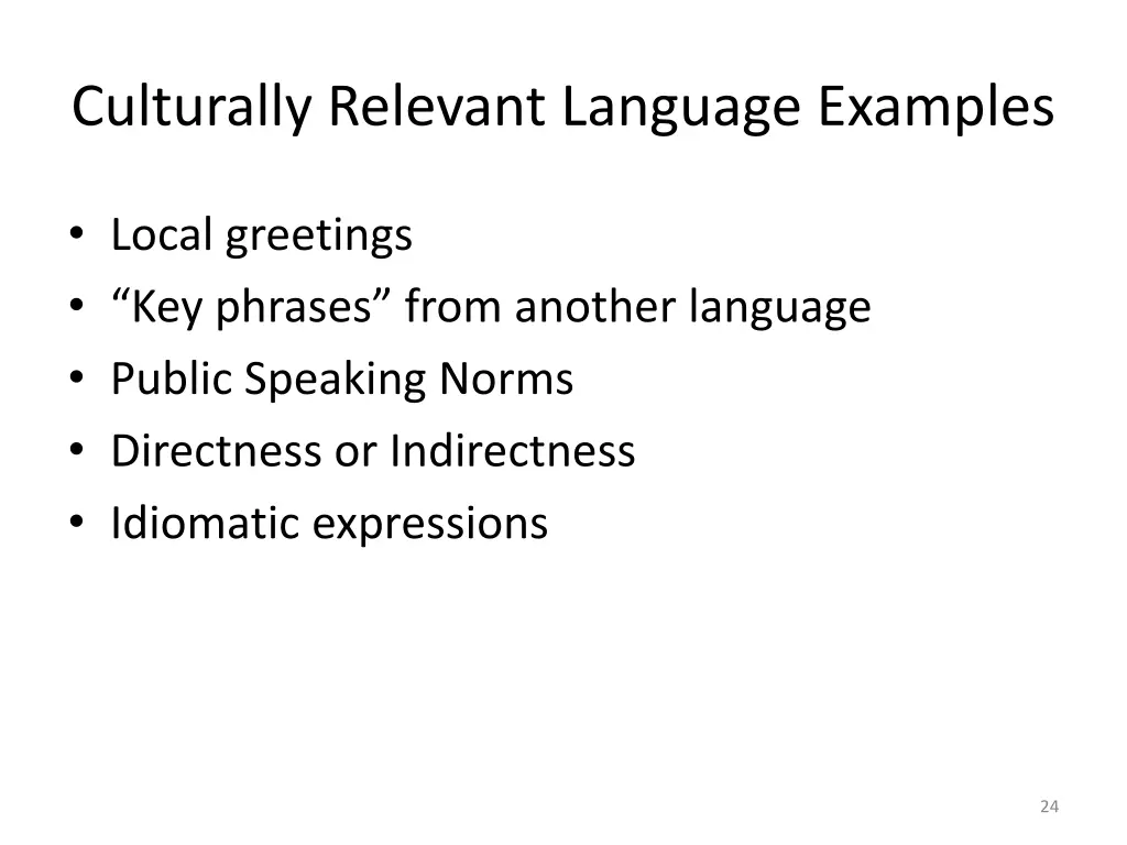 culturally relevant language examples