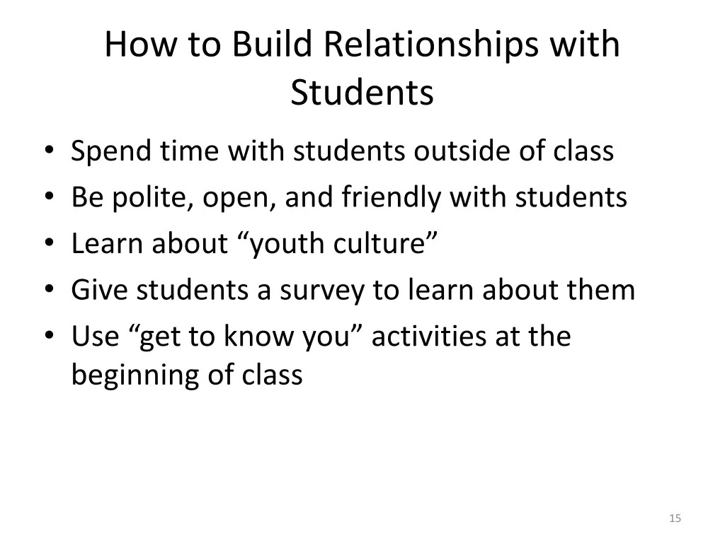 how to build relationships with students