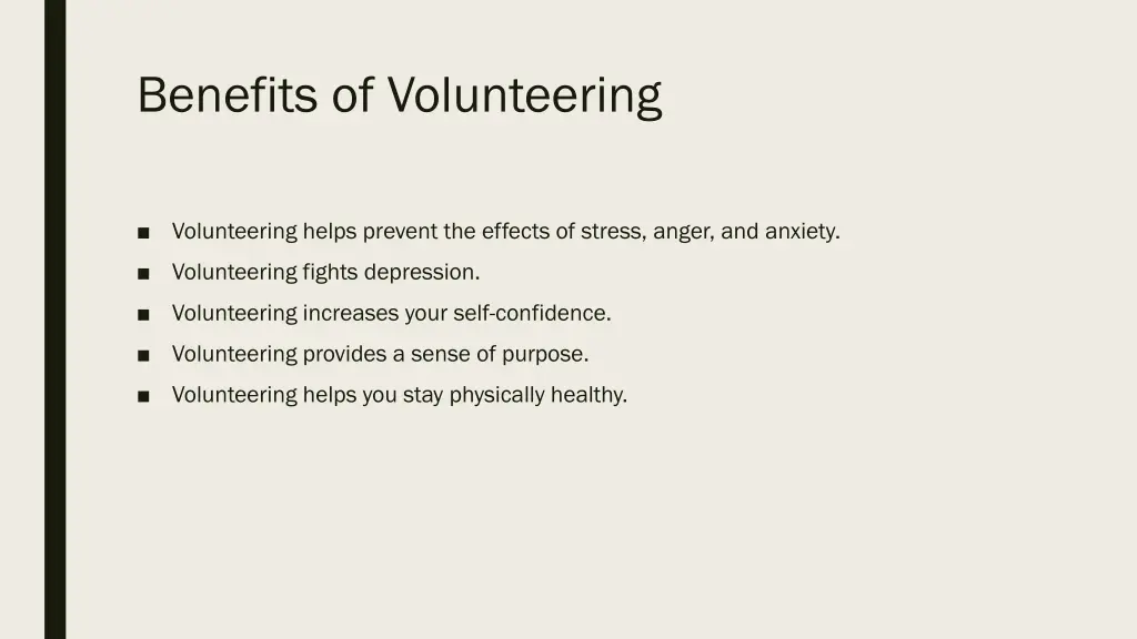 benefits of volunteering