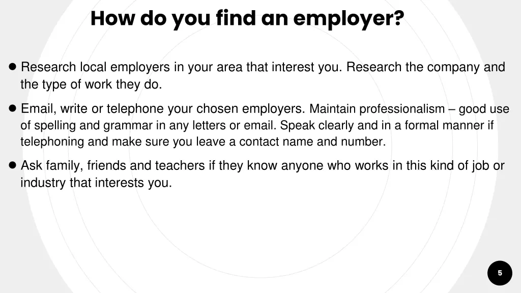 how do you find an employer