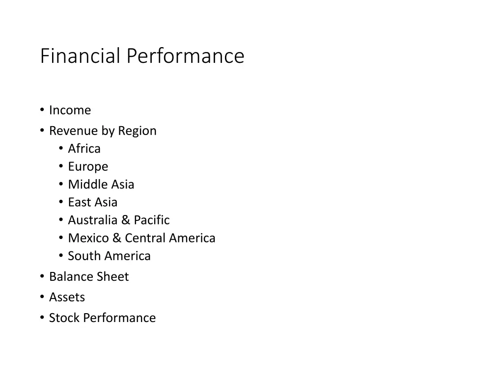 financial performance