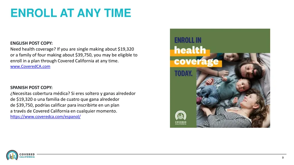 enroll at any time
