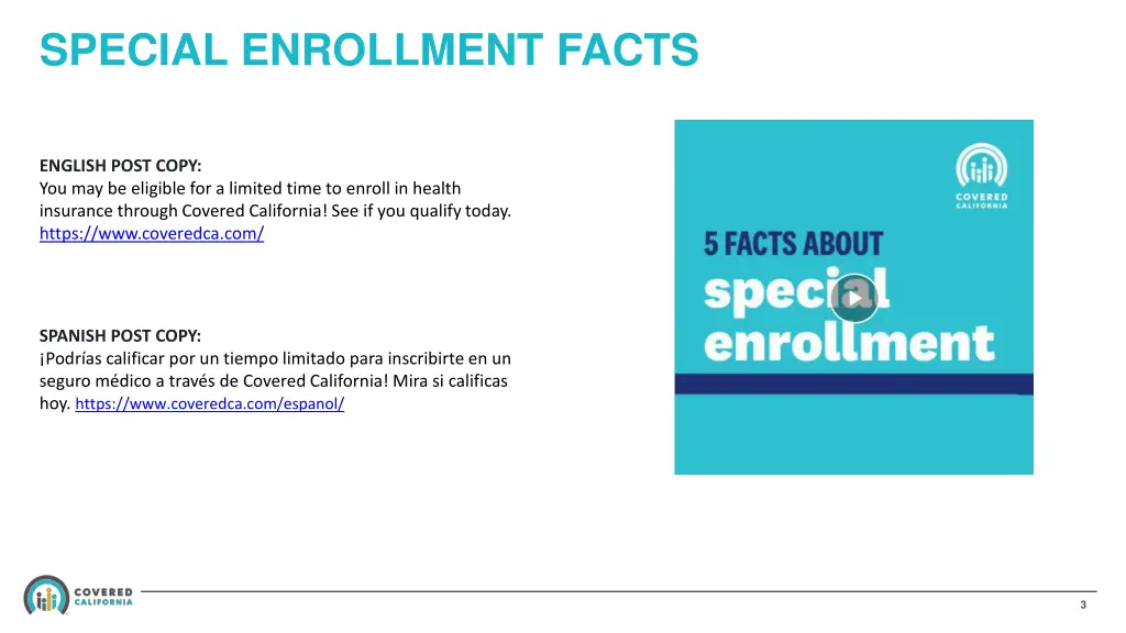 special enrollment facts