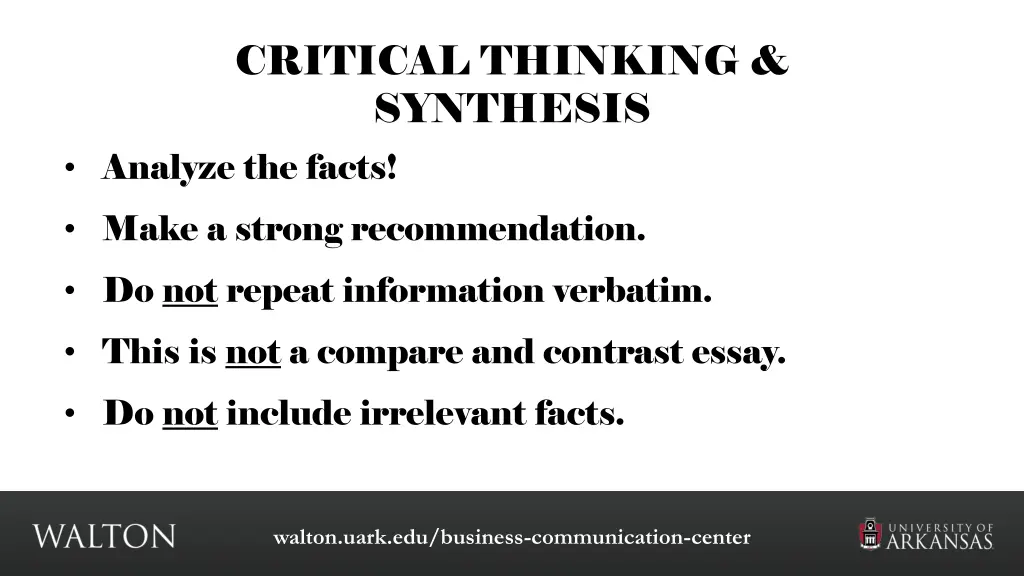 critical thinking synthesis analyze the facts