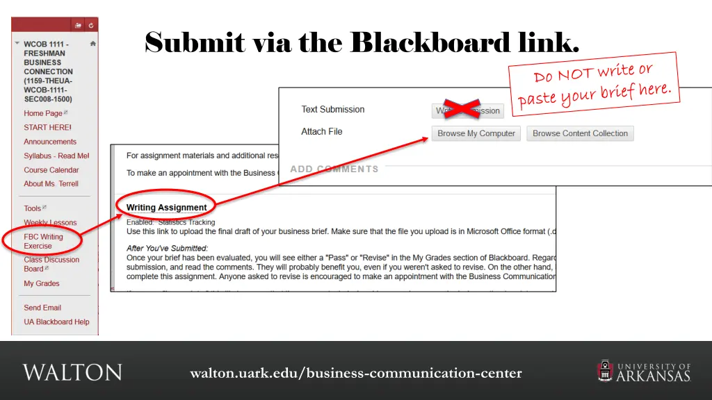 submit via the blackboard link