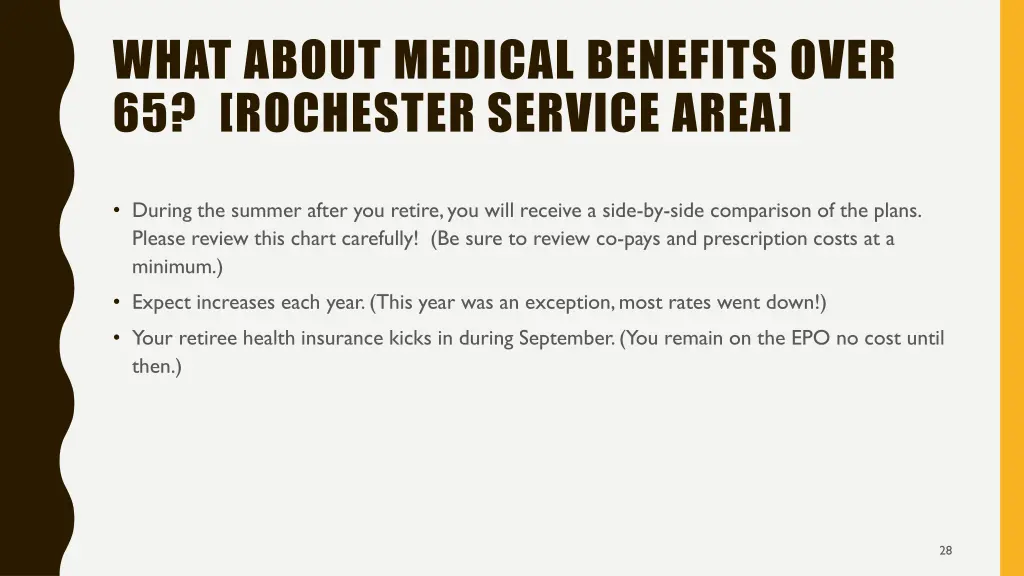 what about medical benefits over 65 rochester