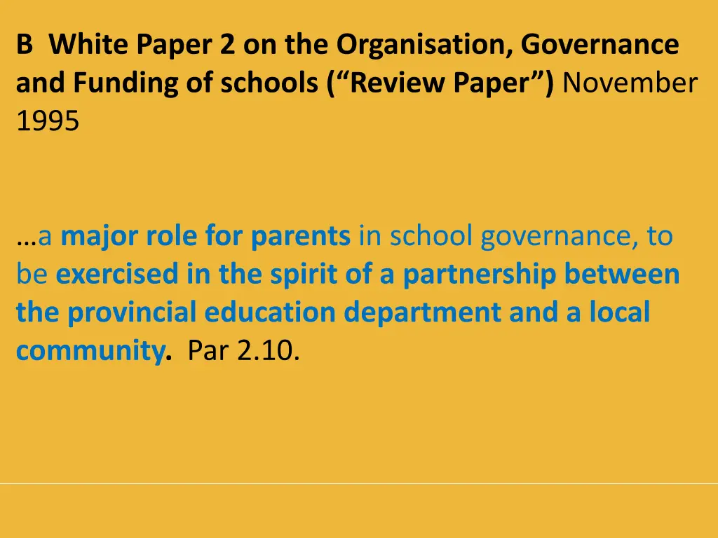 b white paper 2 on the organisation governance