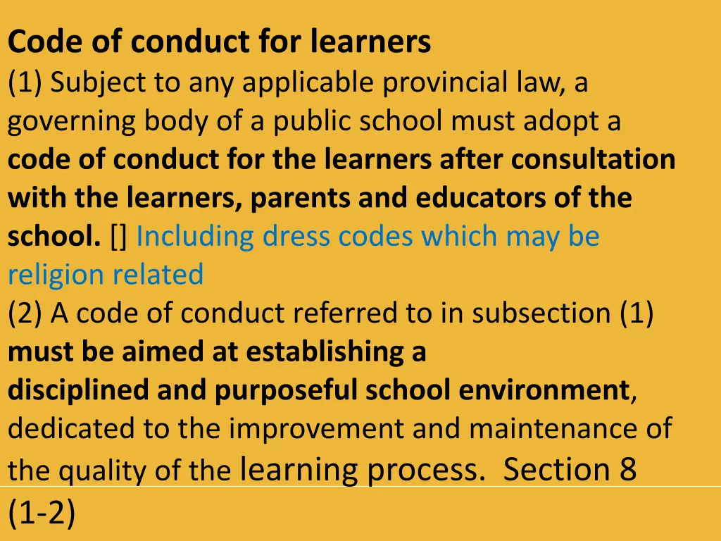 code of conduct for learners 1 subject