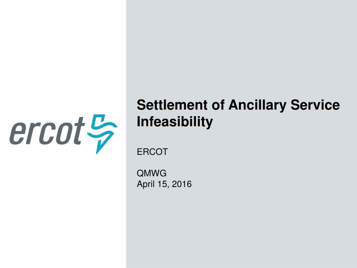 settlement of ancillary service infeasibility
