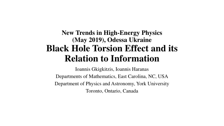 new trends in high energy physics may 2019 odessa