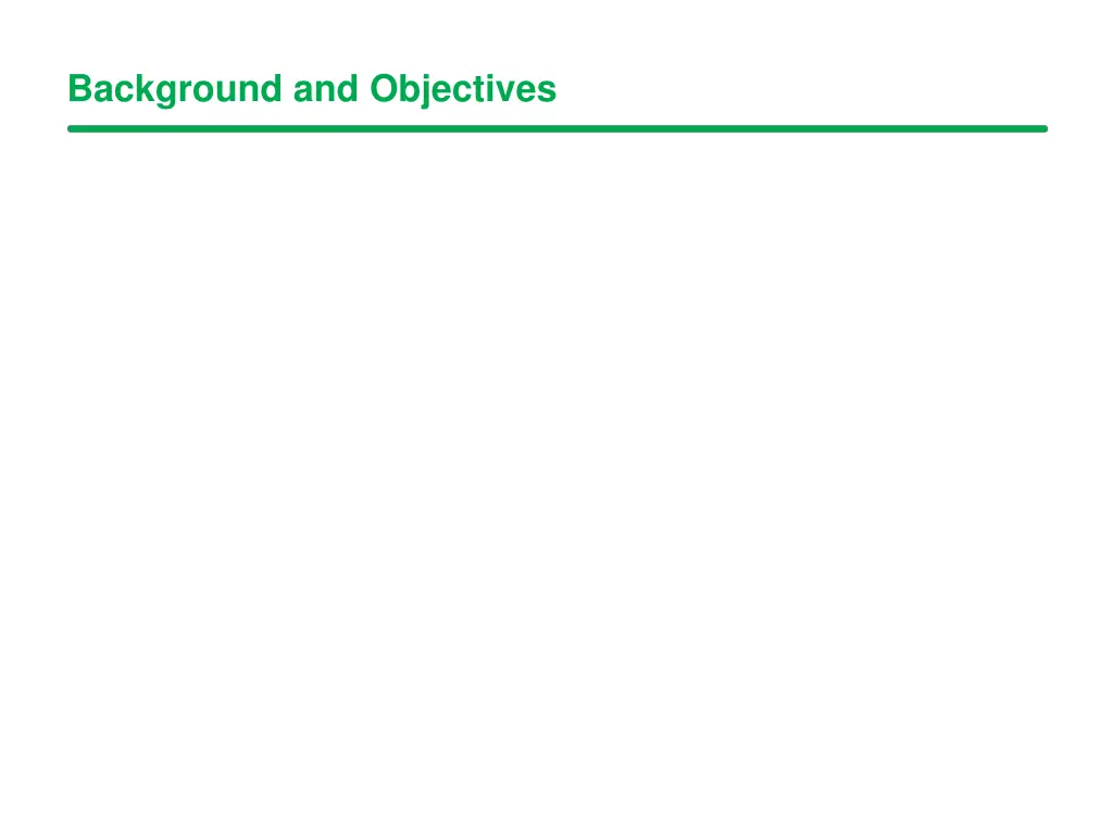 background and objectives