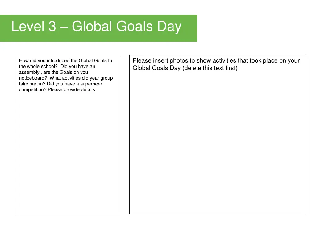level 3 global goals day