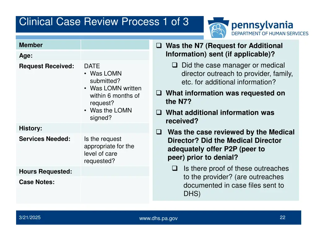 clinical case review process 1 of 3
