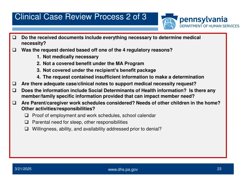 clinical case review process 2 of 3
