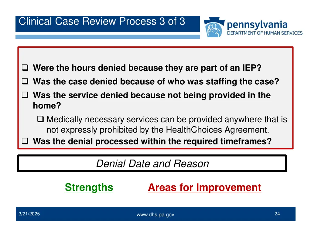 clinical case review process 3 of 3