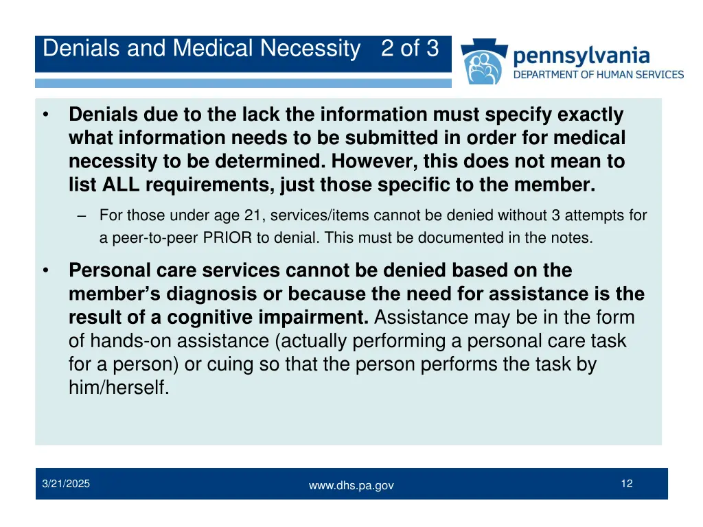 denials and medical necessity 2 of 3