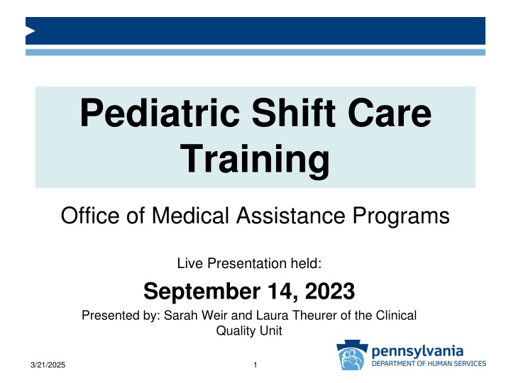pediatric shift care training