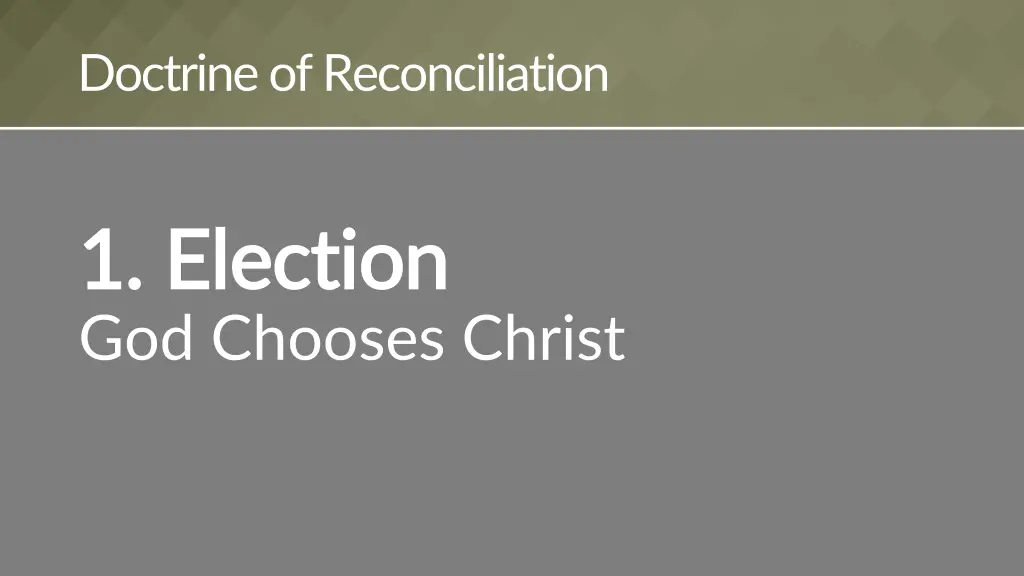 doctrine of reconciliation