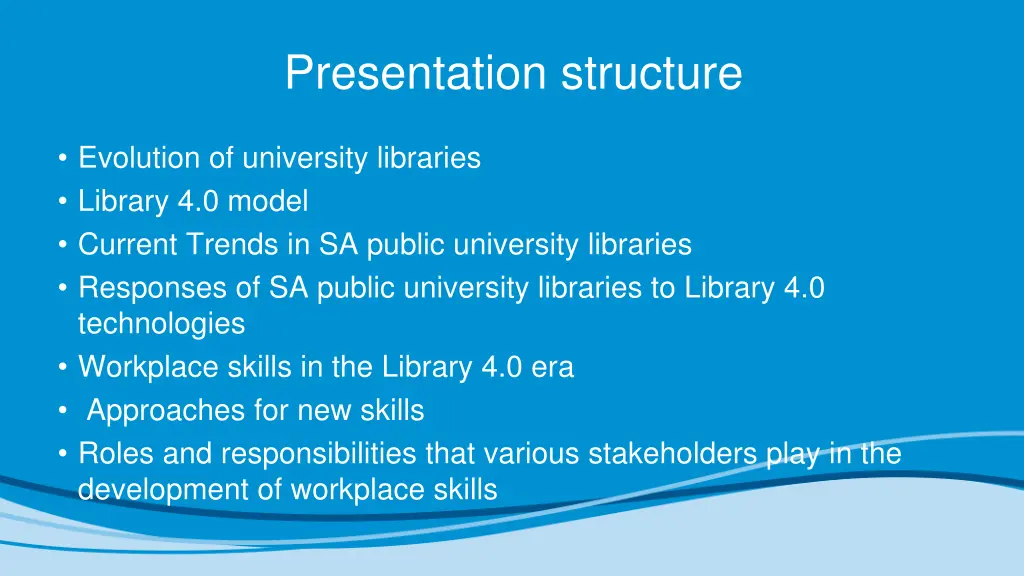 presentation structure