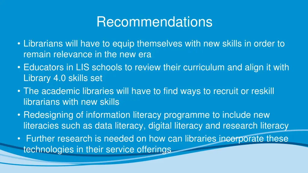recommendations